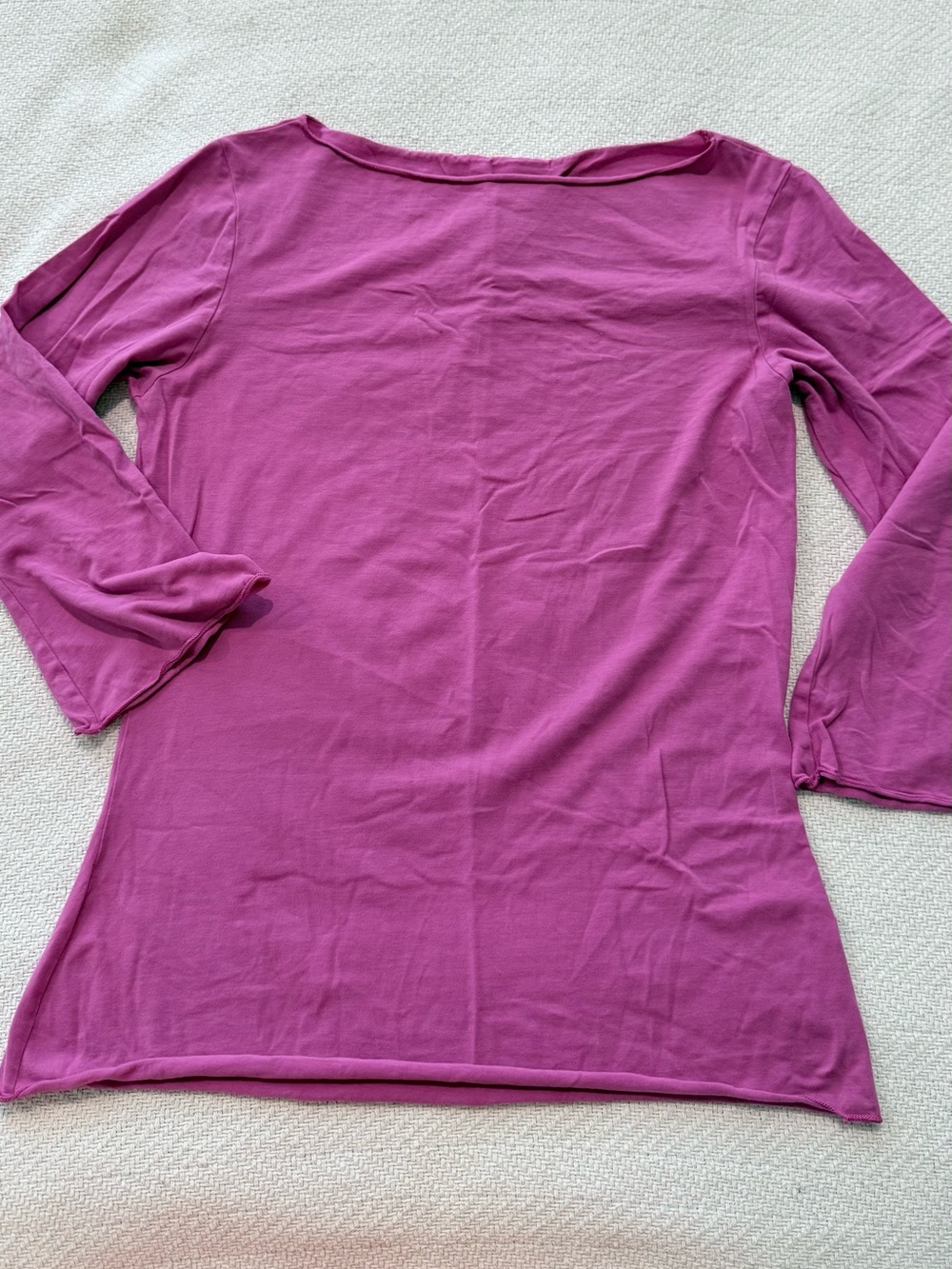 Women's Long Sleeve Boatneck Top - Magenta